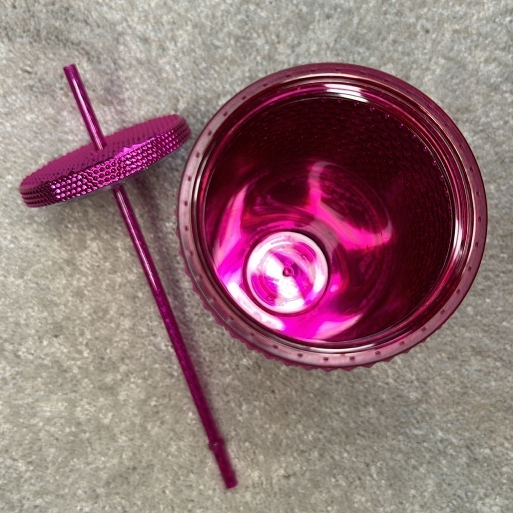 Starbucks Venti Pink Chrome Studded Tumbler Holiday 2022 - Picture 4 of 7
